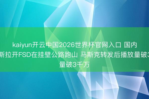 kaiyun开云中国2026世界杯官网入口 国内一特斯拉开FSD在挂壁公路跑山 马斯克转发后播放量破3千万