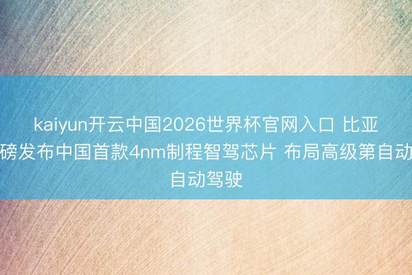 kaiyun开云中国2026世界杯官网入口 比亚迪重磅发布中国首款4nm制程智驾芯片 布局高级第自动驾驶
