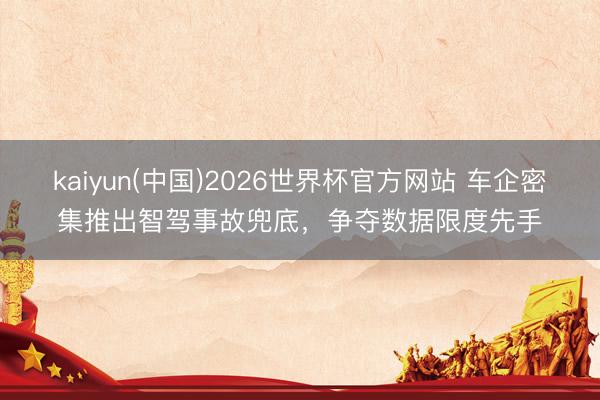 kaiyun(中国)2026世界杯官方网站 车企密集推出智驾事故兜底，争夺数据限度先手