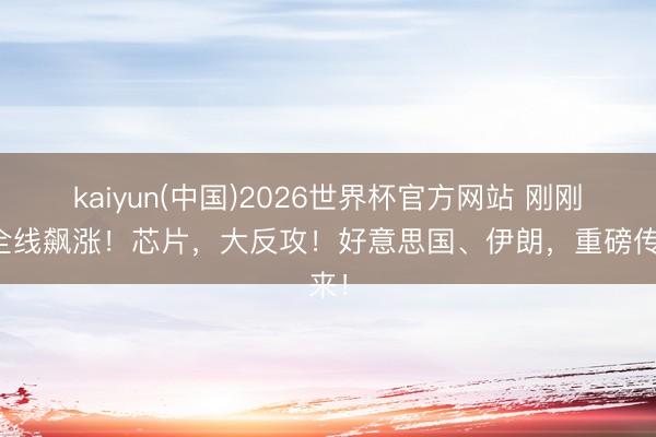 kaiyun(中国)2026世界杯官方网站 刚刚，全线飙涨！芯片，大反攻！好意思国、伊朗，重磅传来！