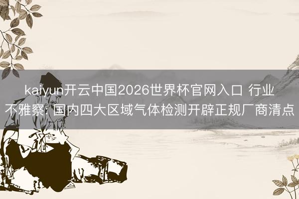 kaiyun开云中国2026世界杯官网入口 行业不雅察: 国内四大区域气体检测开辟正规厂商清点